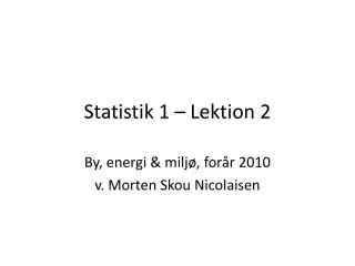 statistik 1 lektion 2
