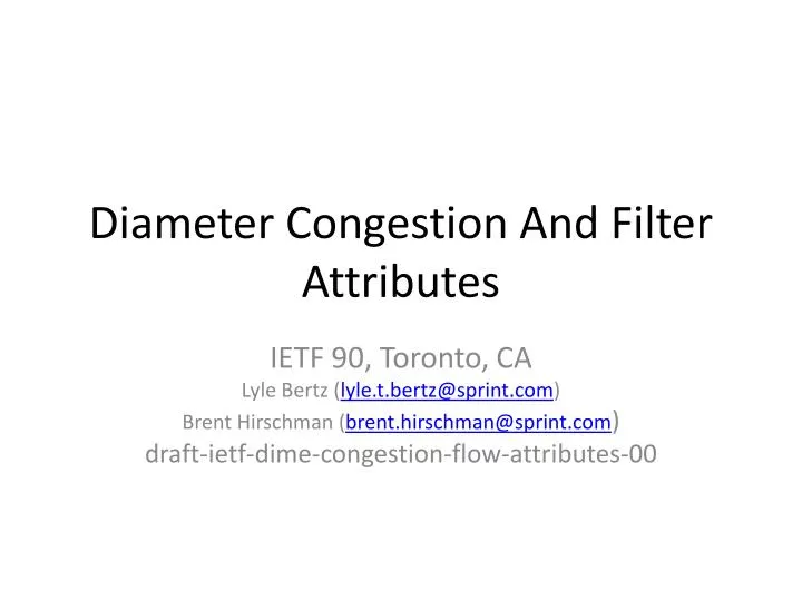 diameter congestion and filter attributes