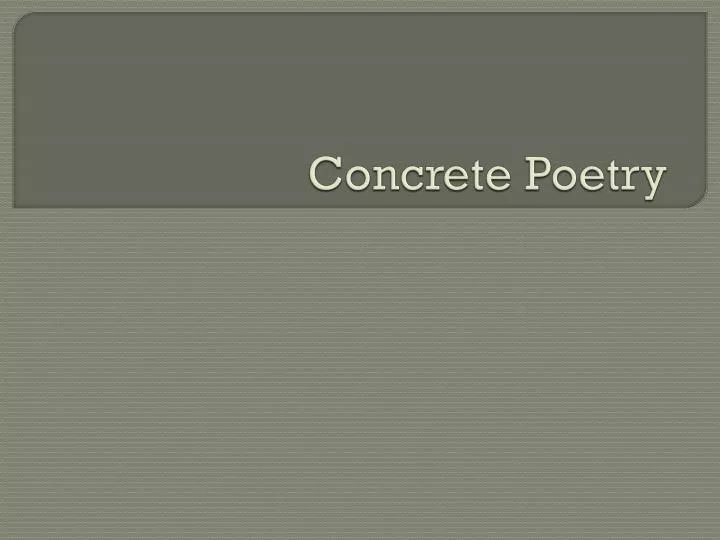 concrete poetry