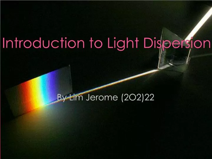 introduction to light dispersion