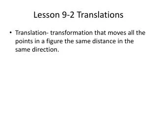 Lesson 9-2 Translations