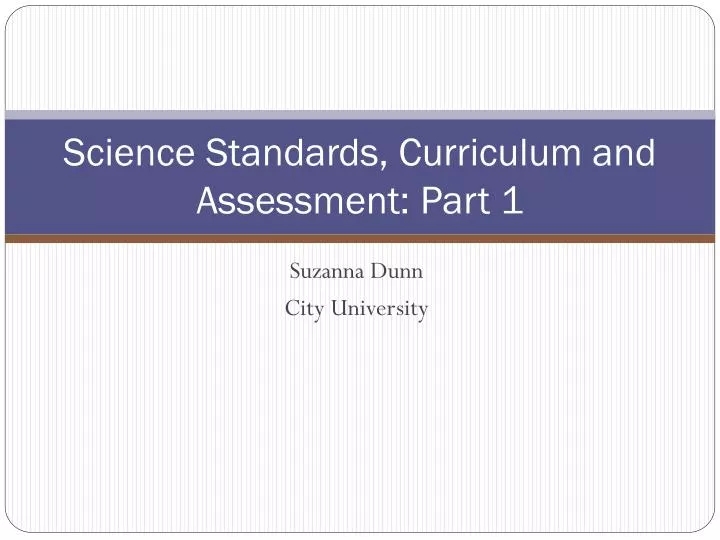 science standards curriculum and assessment part 1