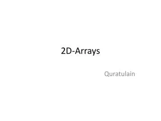 2D-Arrays