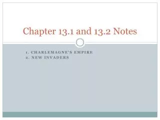 Chapter 13.1 and 13.2 Notes