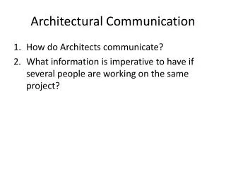 Architectural Communication