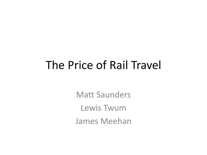 the price of rail travel