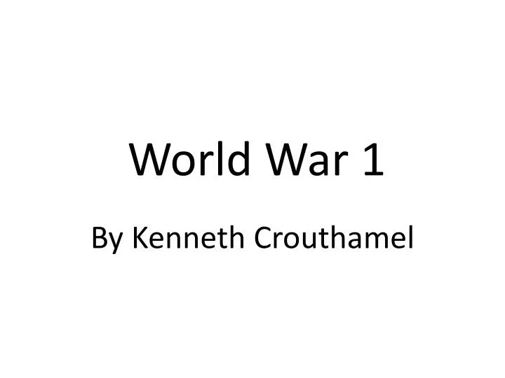 world war 1