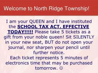 Welcome to North Ridge Township!
