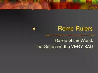 Rome Rulers