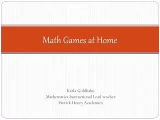 Math Games at Home