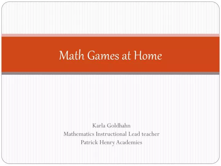 math games at home