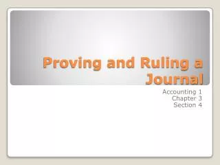 Proving and Ruling a Journal