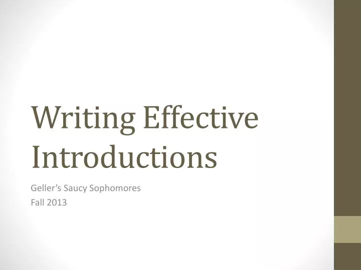 writing effective introductions