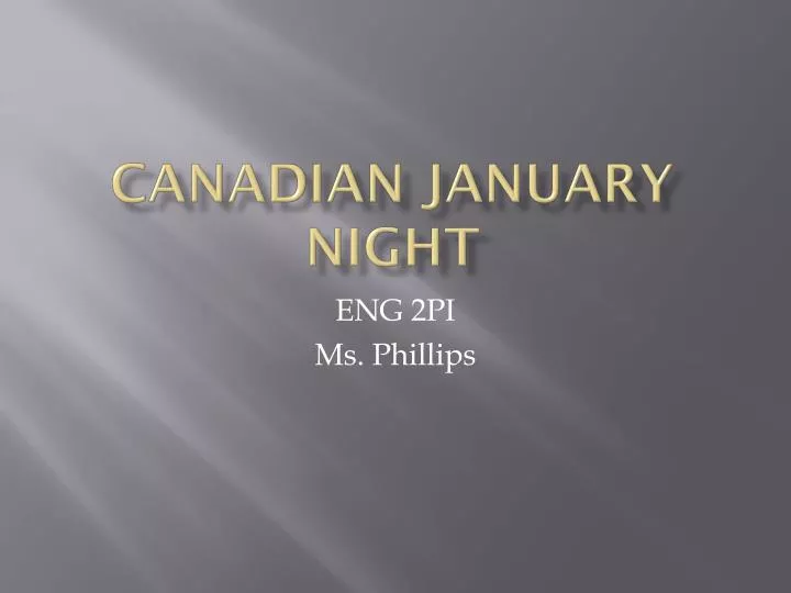 canadian january night