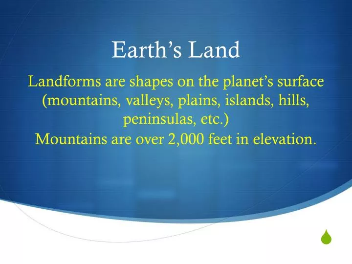 earth s land