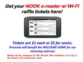 Get your NOOK e-reader w/ WI-FI raffle tickets here!