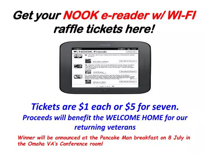 get your nook e reader w wi fi raffle tickets here