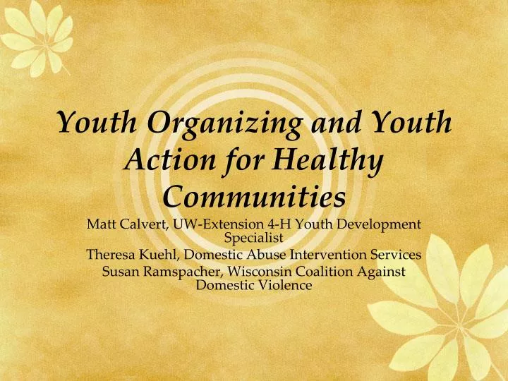 youth organizing and youth action for healthy communities