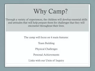 Why Camp?