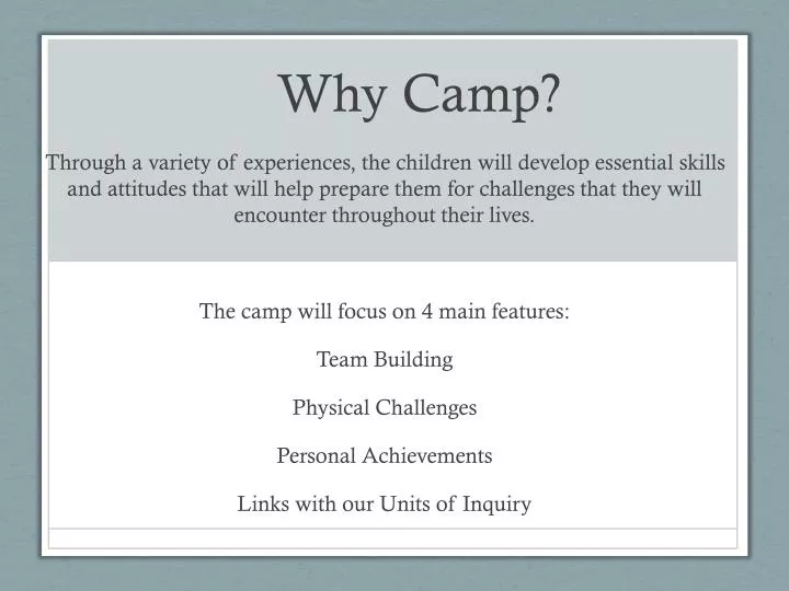 why camp