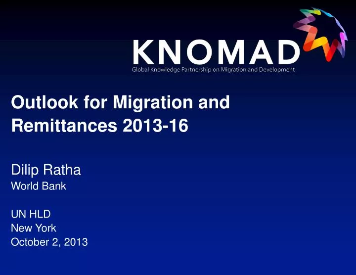 outlook for migration and remittances 2013 16