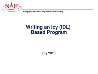Writing an Icy (IDL) Based Program
