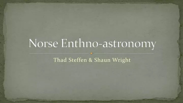 norse enthno astronomy