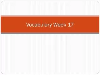 vocabulary week 17
