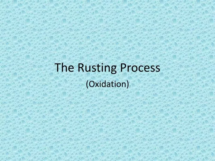 the rusting process