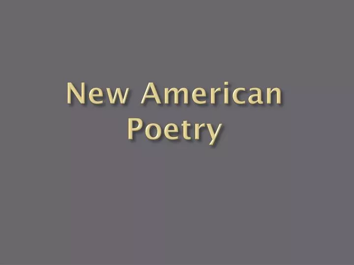 new american poetry