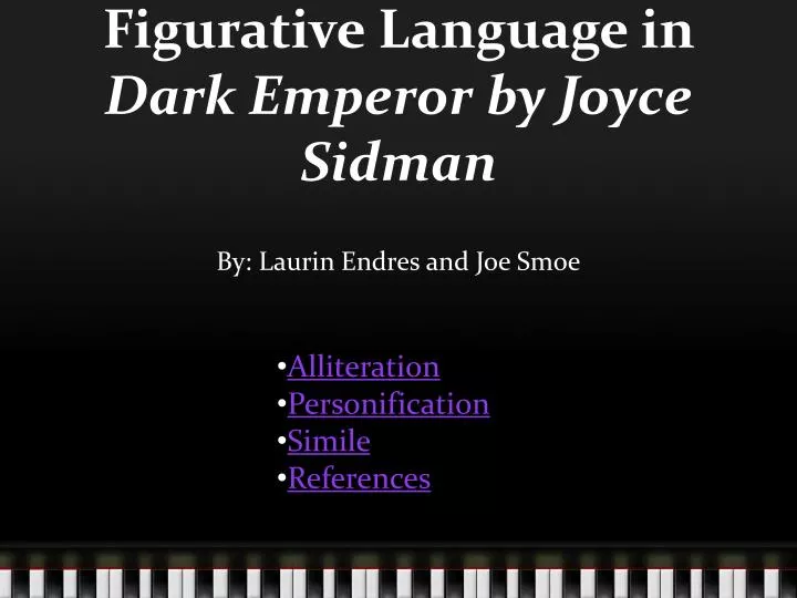 figurative language in dark emperor by joyce sidman