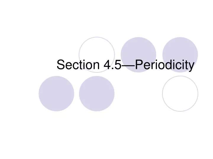 section 4 5 periodicity