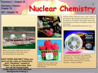 Nuclear Chemistry