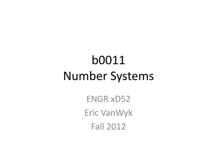 b 0011 number systems