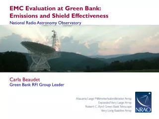 EMC Evaluation at Green Bank: Emissions and Shield Effectiveness
