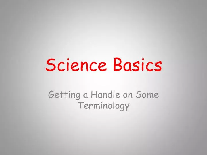 science basics