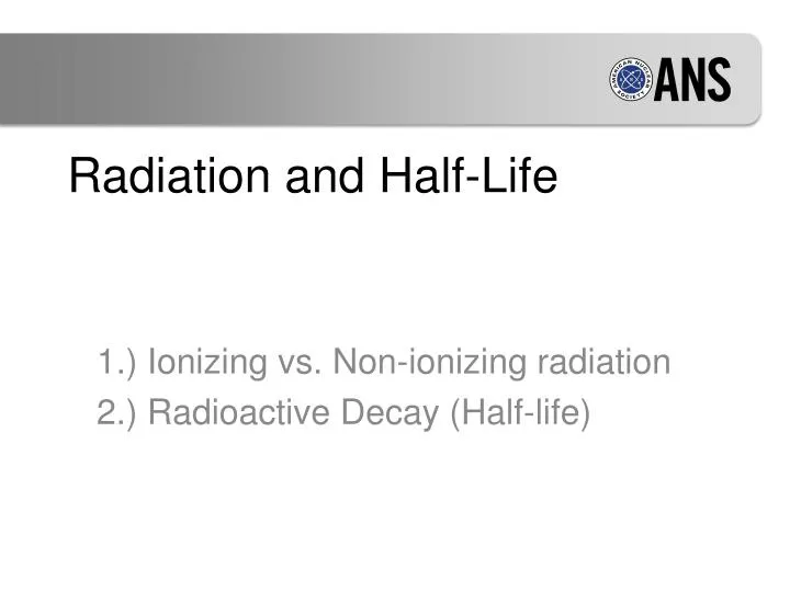 radiation and half life