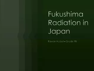 Fukushima Radiation in Japan