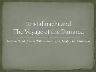 Kristallnacht and The Voyage of the Damned