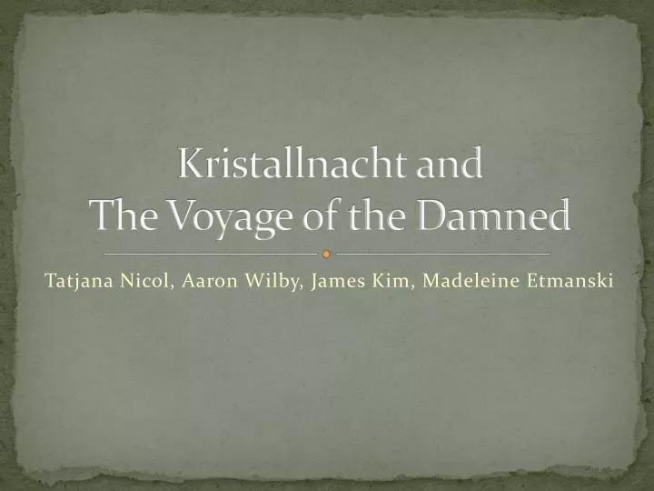 kristallnacht and the voyage of the damned