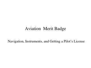Aviation Merit Badge