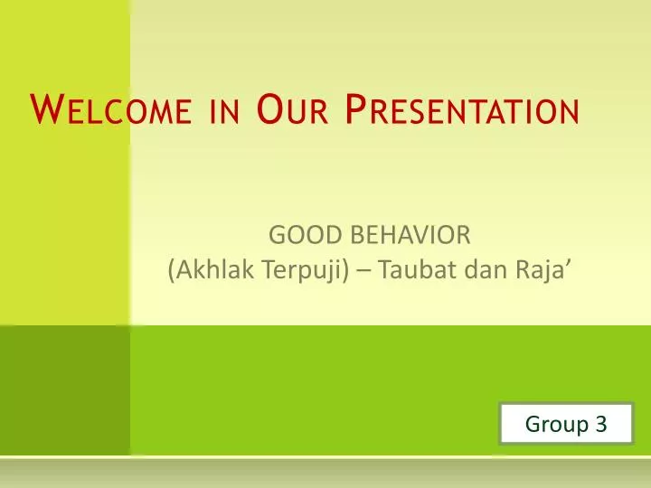 welcome in our presentation