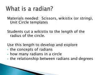 What is a radian?