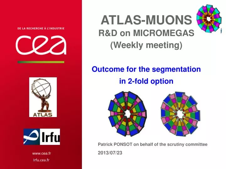 atlas muons r d on micromegas weekly meeting outcome for the segmentation in 2 fold option