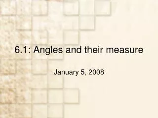 6.1: Angles and their measure