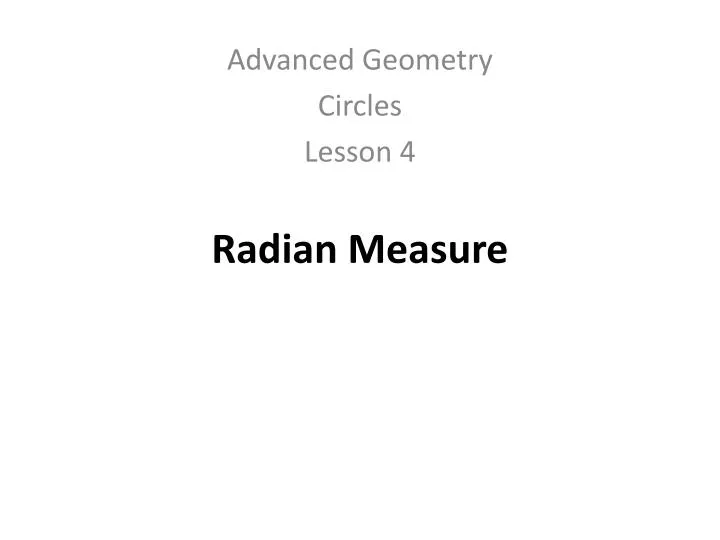 radian measure