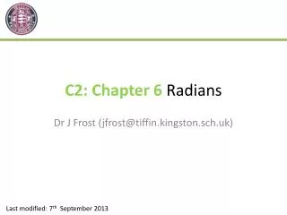 C2: Chapter 6 Radians