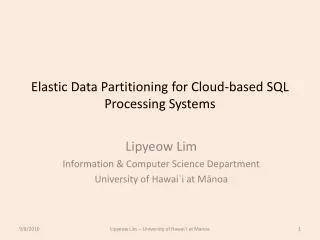 Elastic Data Partitioning for Cloud-based SQL Processing Systems