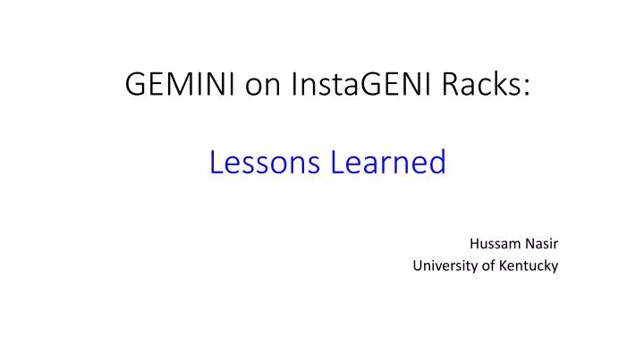 gemini on instageni racks lessons learned