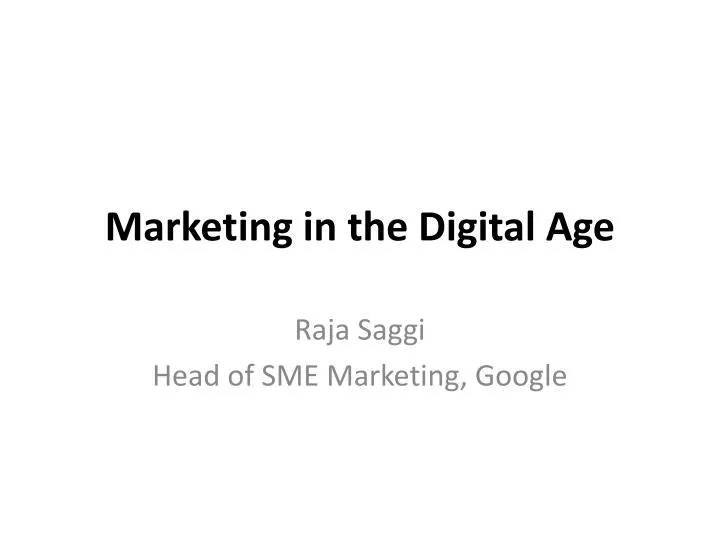 marketing in the digital age